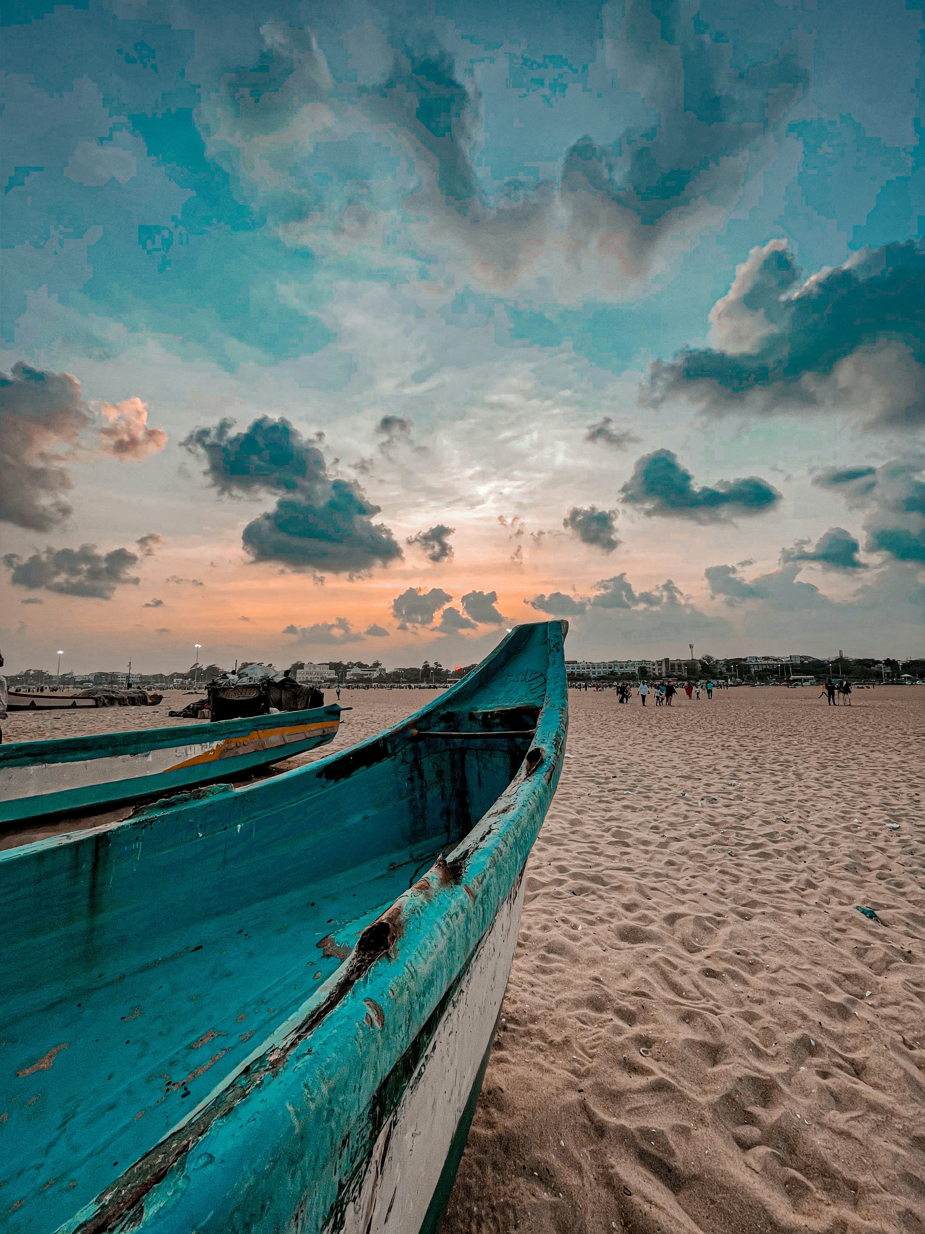 Chennai Beach with Boat
